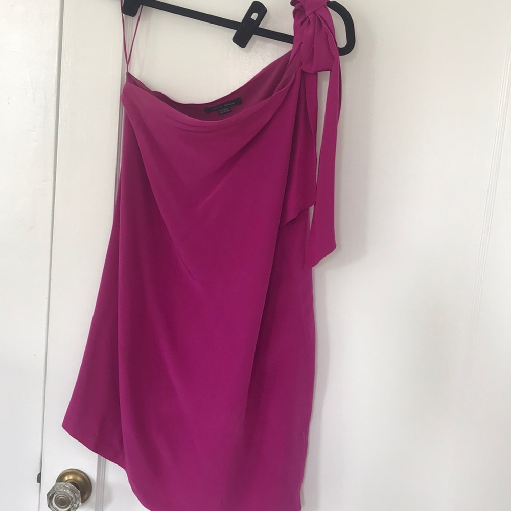 Olive Olivia 100% silk magenta dress